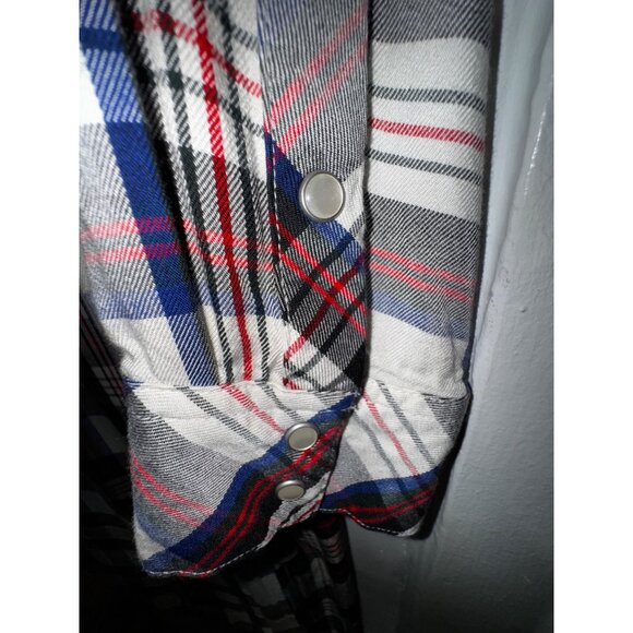 Levis Plaid Longline Button-Up Shirt Dress Western Ranch Plus Size 1X Cowboy - Picture 4 of 9